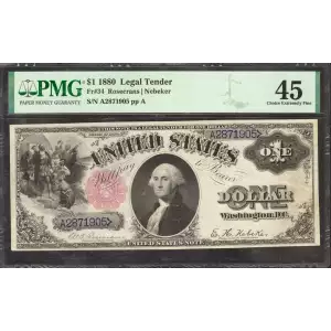 $1 1880 Large Brown; blue serial numbers. Legal Tender Issues 34