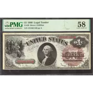 $1 1880 Large Brown; red serial numbers. Legal Tender Issues 29