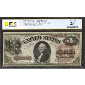 $1 1880 Large Brown; red serial numbers. Legal Tender Issues 30