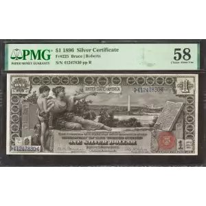 $1 1896 Small Red with rays Silver Certificates 225