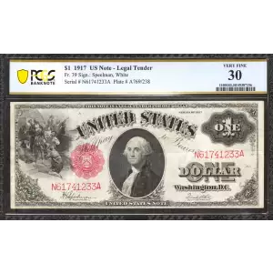 $1 1917 Small Red, scalloped Legal Tender Issues 39