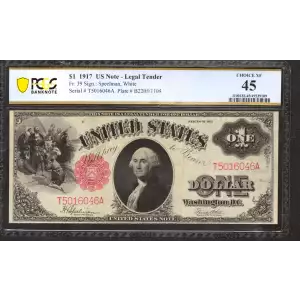 $1 1917 Small Red, scalloped Legal Tender Issues 39