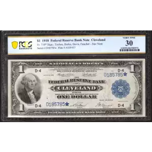 $1 1918  Federal Reserve Bank Notes 719*