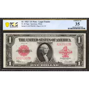 $1 1923 Small Red, scalloped Legal Tender Issues 40