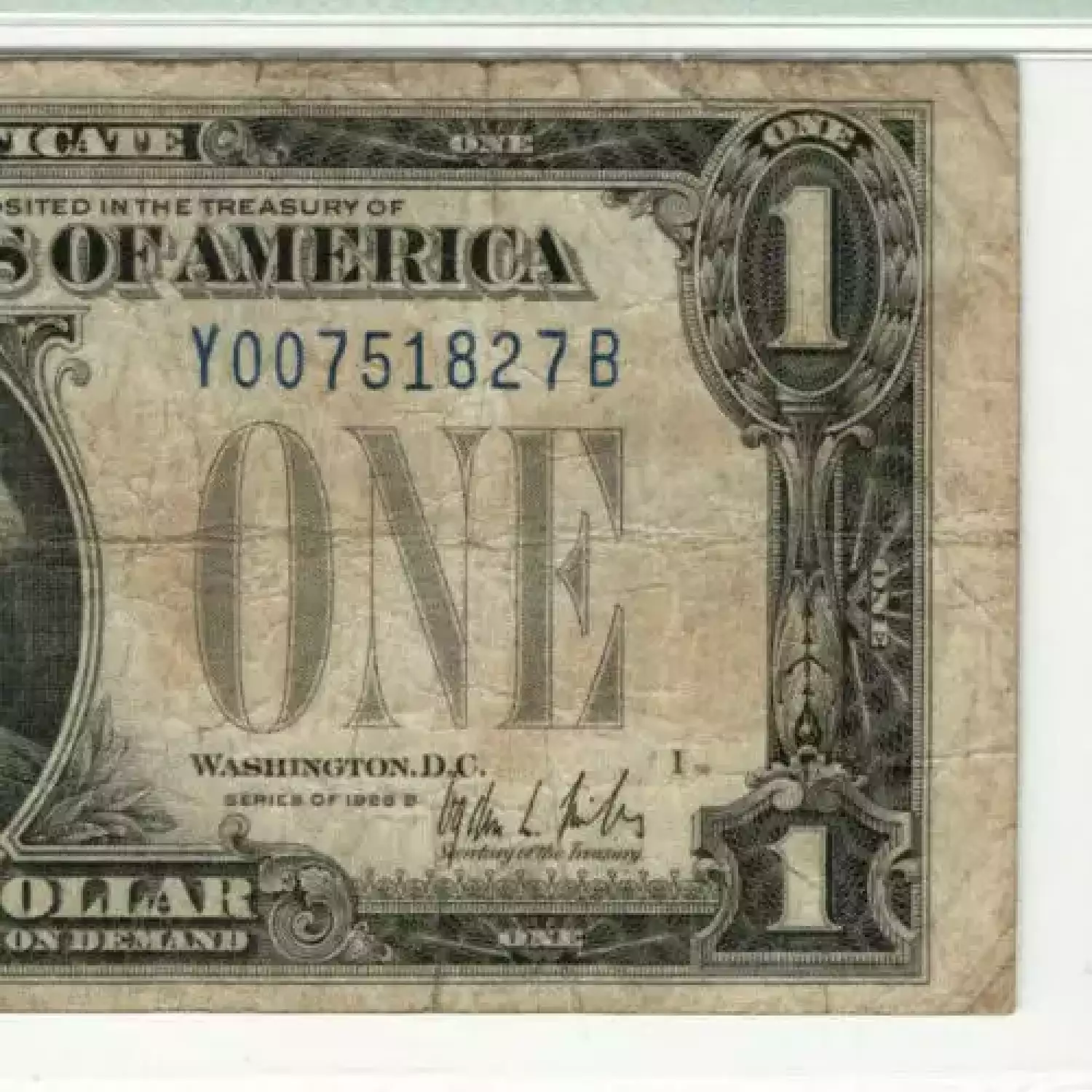 $1 1928-B blue seal. Small Silver Certificates 1602 (3)