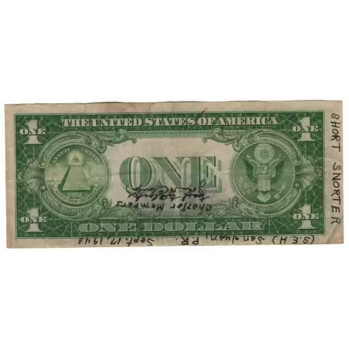 $1 1928-B blue seal. Small Silver Certificates 1602