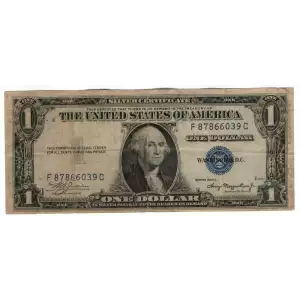$1 1928-B blue seal. Small Silver Certificates 1602