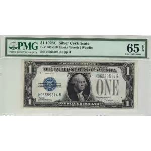 $1 1928-C blue seal. Small Silver Certificates 1603