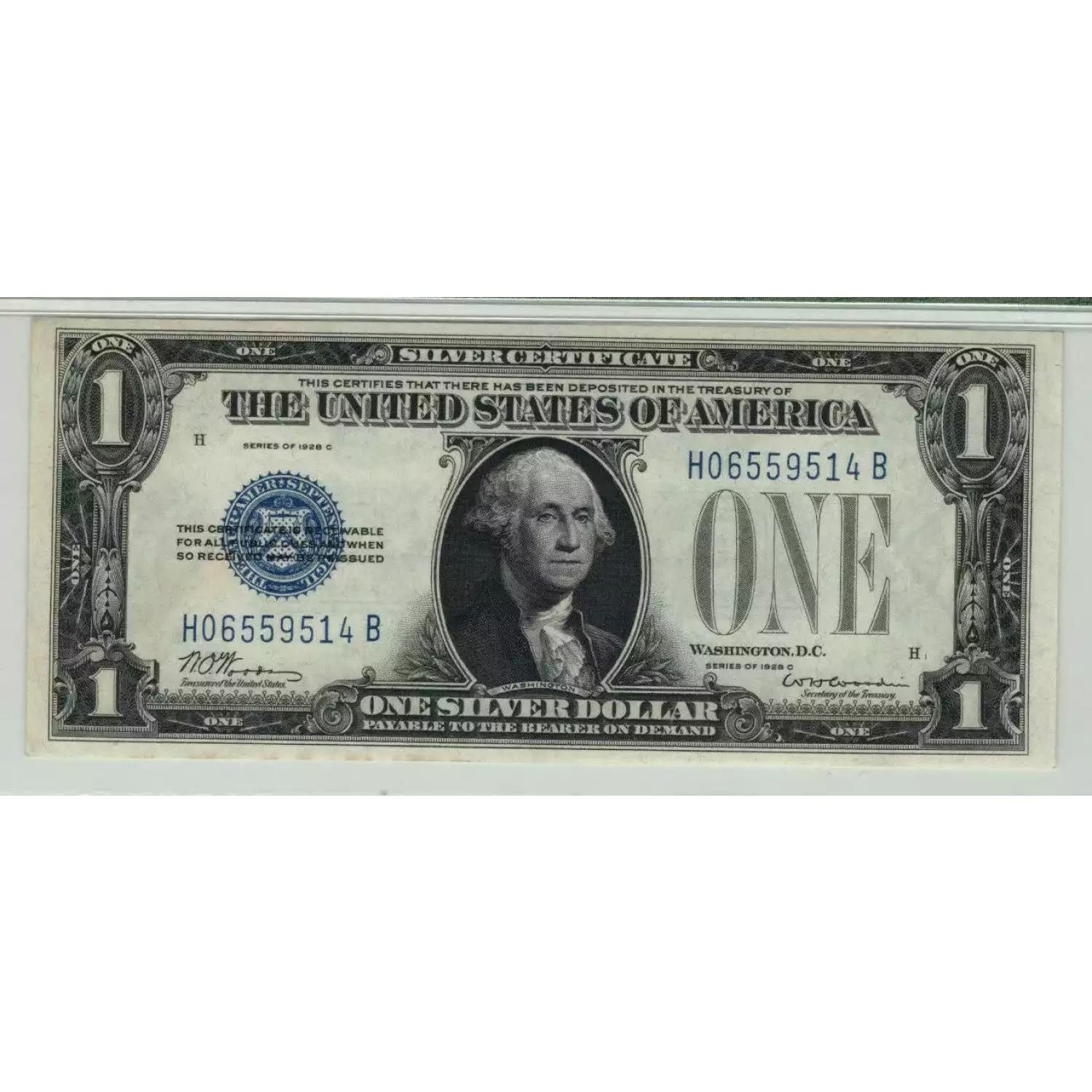 $1 1928-C blue seal. Small Silver Certificates 1603 (3)