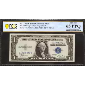 $1 1935-A blue seal. Small Silver Certificates 1608m