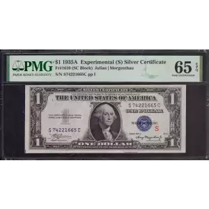 $1 1935-A blue seal. Small Silver Certificates 1610