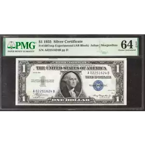 $1 1935 blue seal. Small Silver Certificates 1607