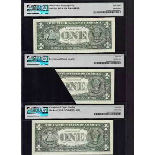$1 1977 Green seal. Small Size $1 Federal Reserve Notes 1909-K (2)