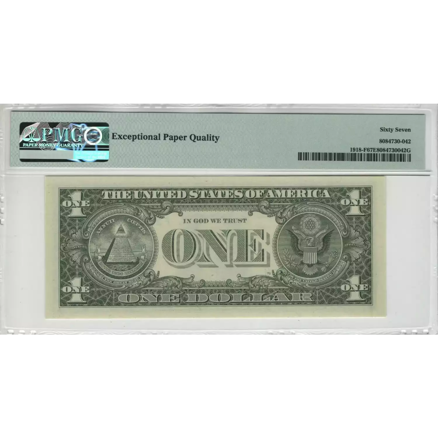 $1 1993 Green seal. Small Size $1 Federal Reserve Notes 1918-F (2)