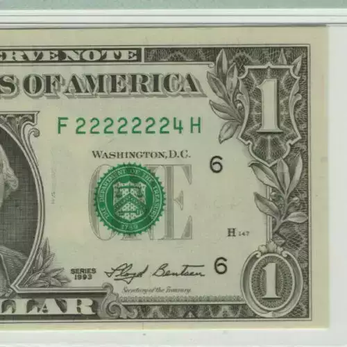 $1 1993 Green seal. Small Size $1 Federal Reserve Notes 1918-F (3)