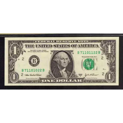 $1 2003-A. Green seal. Small Size $1 Federal Reserve Notes 1930-B