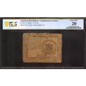 $1 May 9, 1776  CONTINENTAL CURRENCY CC-31