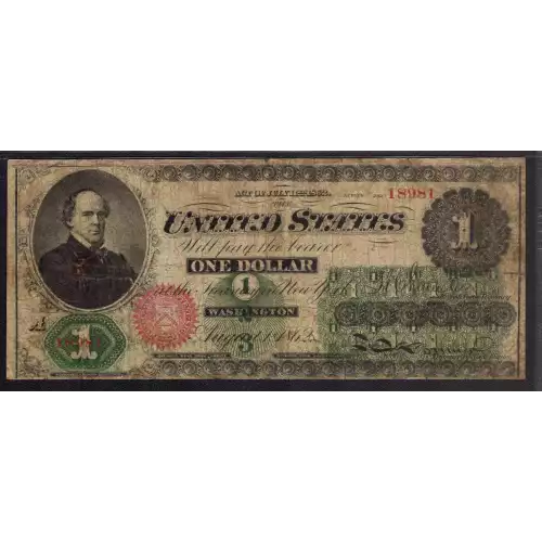 $1 Series 235-284 at right No ABNCo monogram. No green patent date Type 2; Red Seal Legal Tender Issues 16c (3)