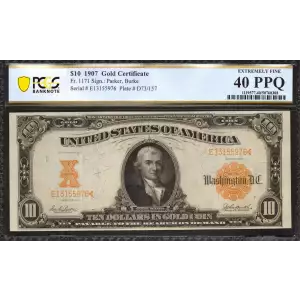 $10 1907 Gold Gold Certificates 1171