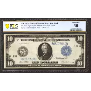 $10 1914 Red Seal Federal Reserve Notes 911C