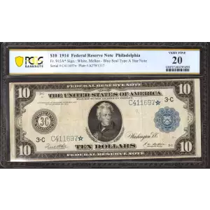$10 1914 Red Seal Federal Reserve Notes 915A*