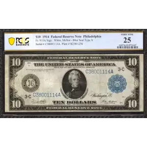 $10 1914 Red Seal Federal Reserve Notes 915A