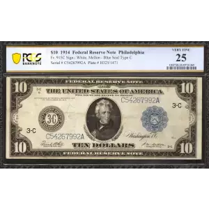 $10 1914 Red Seal Federal Reserve Notes 915C