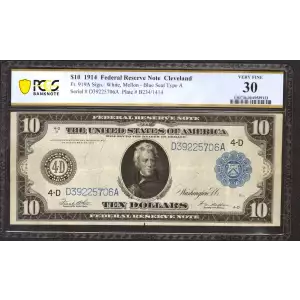 $10 1914 Red Seal Federal Reserve Notes 919A