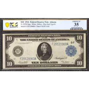 $10 1914 Red Seal Federal Reserve Notes 927B