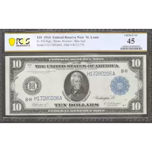 $10 1914 Red Seal Federal Reserve Notes 934