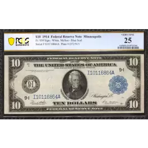 $10 1914 Red Seal Federal Reserve Notes 939