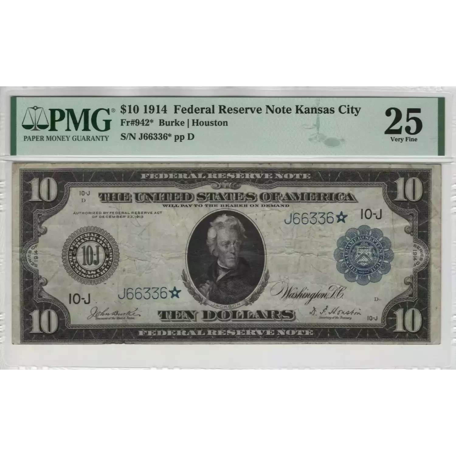 $10 1914 Red Seal Federal Reserve Notes 942*