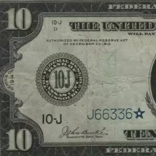 $10 1914 Red Seal Federal Reserve Notes 942* (5)