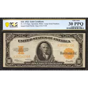 $10 1922 Gold Gold Certificates 1173