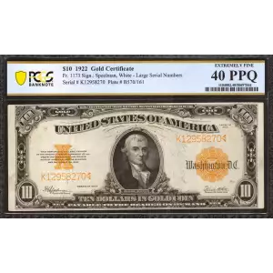 $10 1922 Gold Gold Certificates 1173