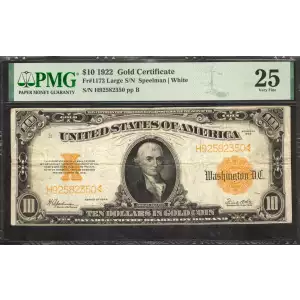 $10 1922 Gold Gold Certificates 1173