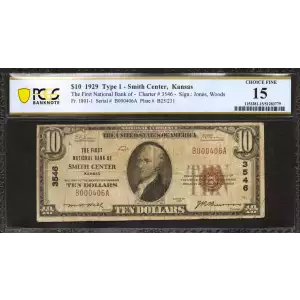 $10 1929 small brown seal. Small National Bank Notes 1801-1