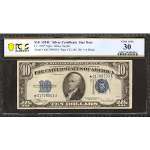$10 1934-C blue seal. Small Silver Certificates 1704*