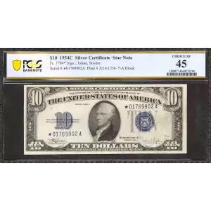 $10 1934-C blue seal. Small Silver Certificates 1704*