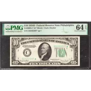 $10 1934-D.  Small Size $10 Federal Reserve Notes 2009-C*