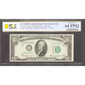 $10 1950-D.  Small Size $10 Federal Reserve Notes 2014-J*