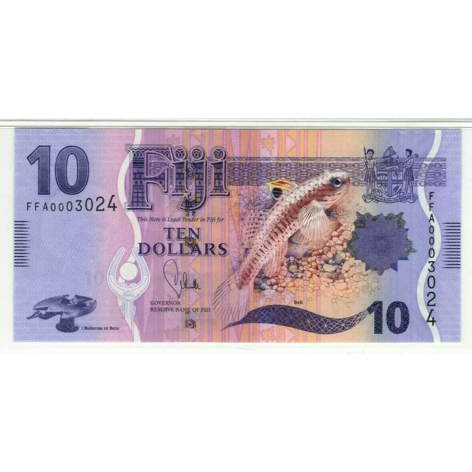 10 Dollars ND (2013), 2012 Issue a. Issued note Fiji 116 (3)