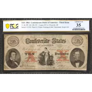 $10   Issues of the Confederate States of America CS-26