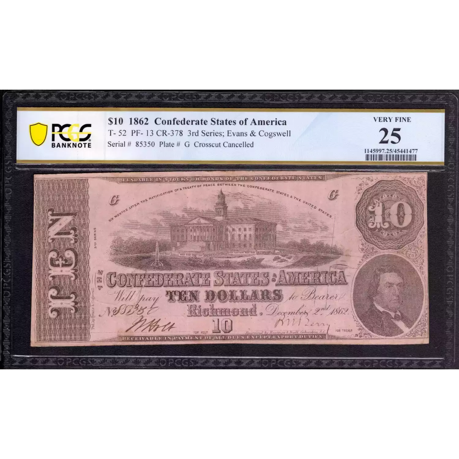 $10   Issues of the Confederate States of America CS-52