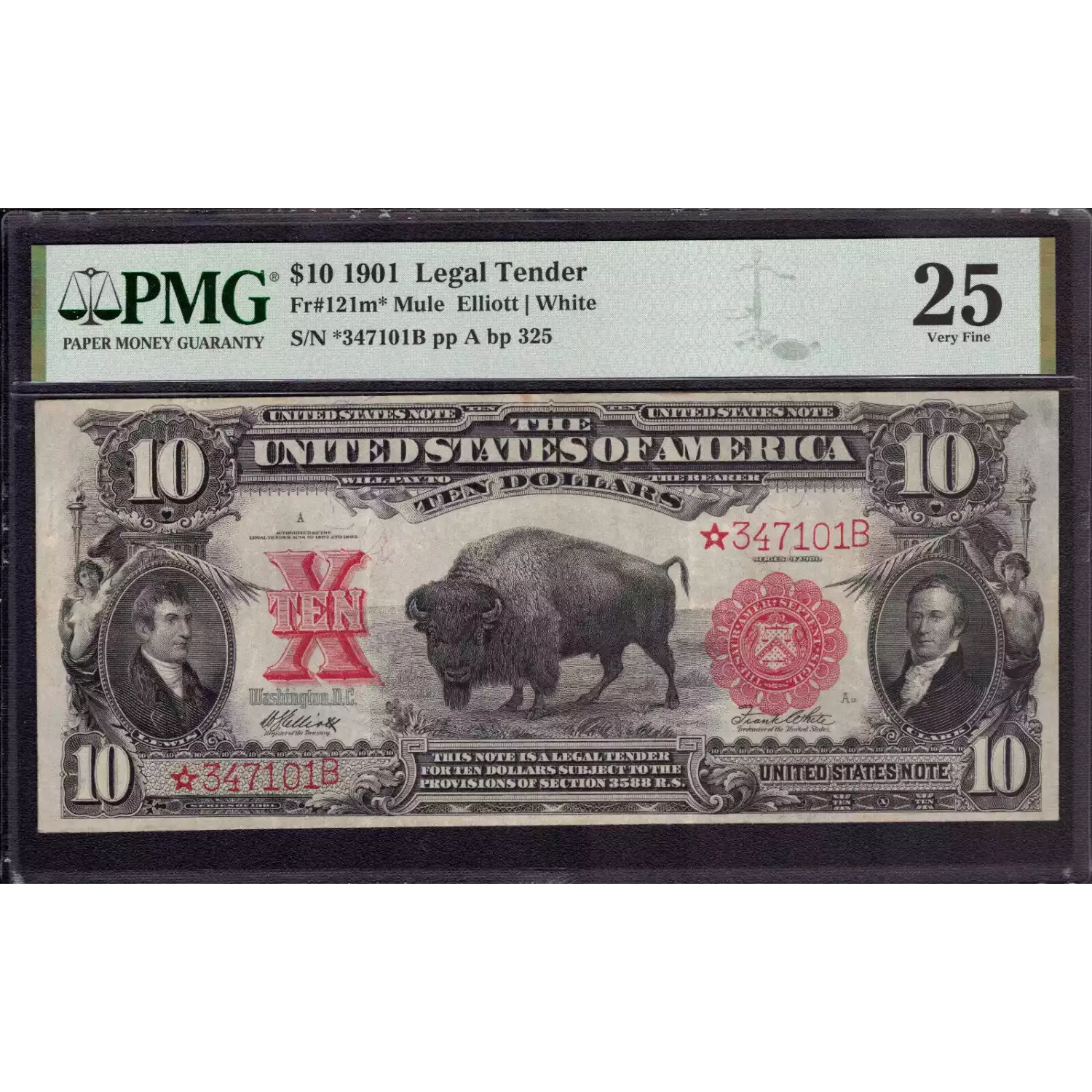 $10  Small Red, scalloped Legal Tender Issues 121m*