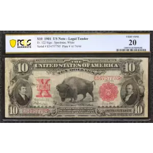 $10  Small Red, scalloped Legal Tender Issues 122