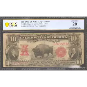 $10  Small Red, scalloped Legal Tender Issues 122m