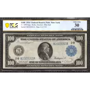 $100 1914 Red Seal Federal Reserve Notes 1090
