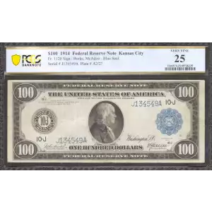 $100 1914 Red Seal Federal Reserve Notes 1120