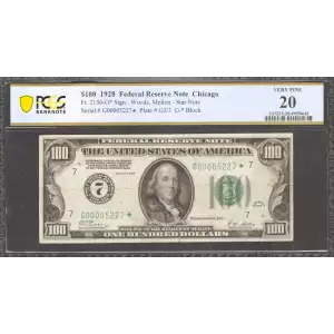 $100 1928  Small Size $100 Federal Reserve Notes 2150-G*